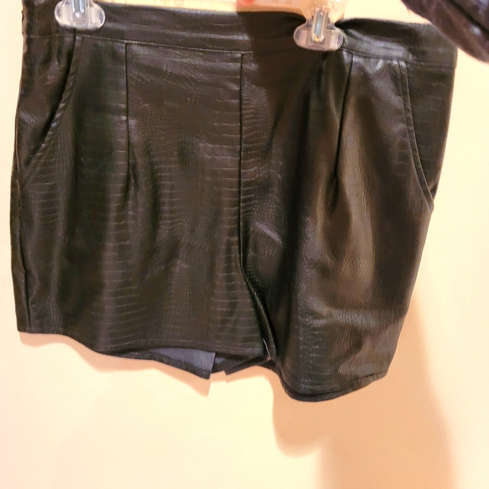 Leather shorts